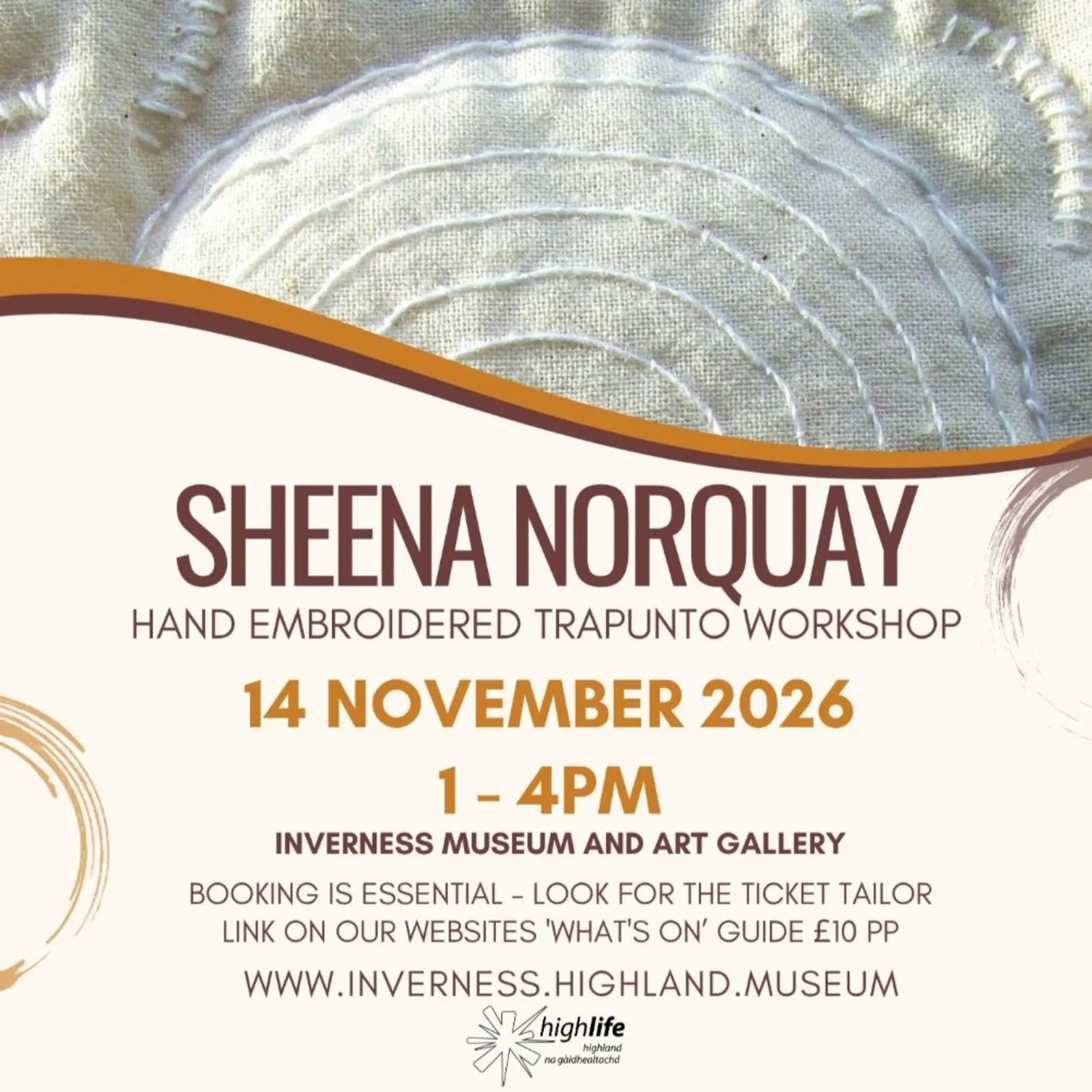 Quilting Workshop: Hand Embroidered Trapunto with Sheena Norquay — Arts & Culture in Inverness